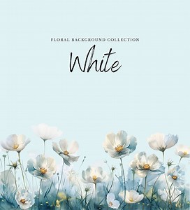 Watercolor White Flowers Clipart | Floral Background PNG (digital Download) - Etsy