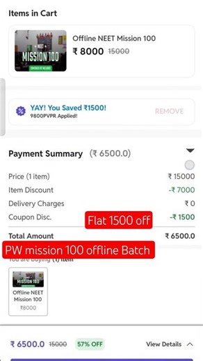 PW Mission 100 offline Batch Coupon Code Flat 1500 off|batch Start 5 January#mission100#pwvidyapeeth