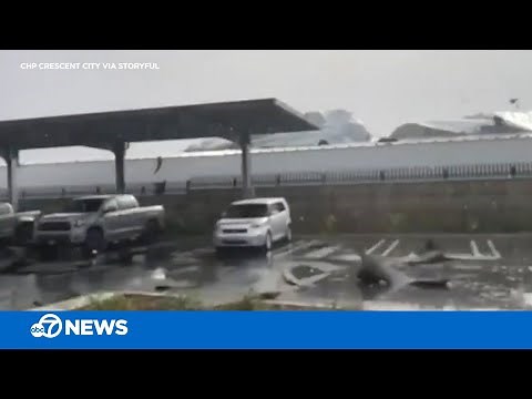 Bomb cyclone video: Strong winds damage Northern California roof