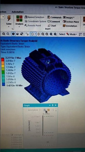 Static Simulation on Electrical motor Body in Ansys #analysis #ansys #ytshorts