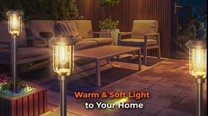 ZIVASA 2LED Solar Pathway Lights Outdoor, 1200mAh Solar Path Lights 6Pack, 32in Pathway Lights Solar Powered, IP65 Waterproof Solar Lights for Outside Path Walkway Backyard Landscape Lawn, Black