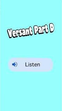 Versant Part D Listening Challenge 🔥 Answer These 3 Questions | Real Test Practice