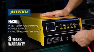 AUTOOL EM365 is a high-quality professional 3 IN1 Inverter Programming Power Supply with high performance. It is a must-have practical tool used by workshops, car electricians, car dealerships to provide a stable power supply for vehicles during ECU programming with functions such as recovering and fast charging the batteries as well. | Autool TECH
