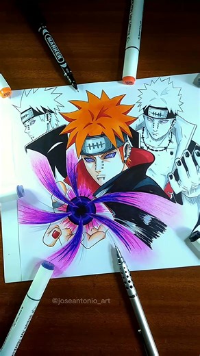 Akatsuki Pain Drawing - Anime Artist Showcase