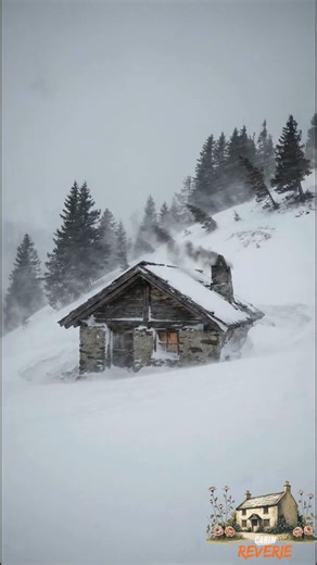 A Small Stone Cabin Standing Quietly in a Winter Storm ❄️ | Pure Alpine Solitude Hidden deep in a snow-covered alpine forest, this small rural stone cabin waits quietly as winter moves around it. Heavy snowfall drifts across the ground, the wind softens the edges of the world, and a single warm window glows against the cold. There is no noise here except snow, wind, and time slowing down. This is what true winter solitude looks like a modest mountain cabin built from stone and wood, shaped by we