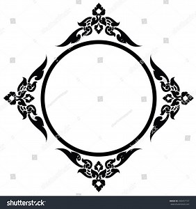 Artistic Circle Frame Thai Pattern Vector Stock Vector (Royalty Free) 206457157 | Shutterstock