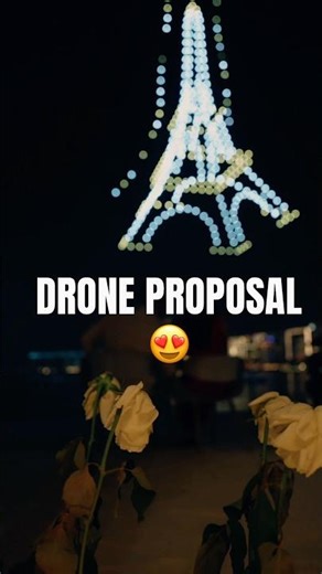 Will You Marry Me? 💍 Night Beach Drone Proposal That Left Her Speechless 😍✨ #shorts