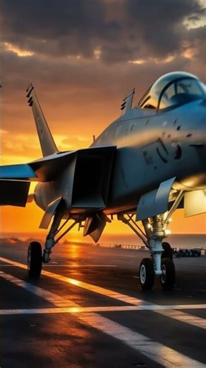 4K Sunset Jet Landing on Aircraft Carrier | Cinematic Golden Hour Shot | Jet Shorts