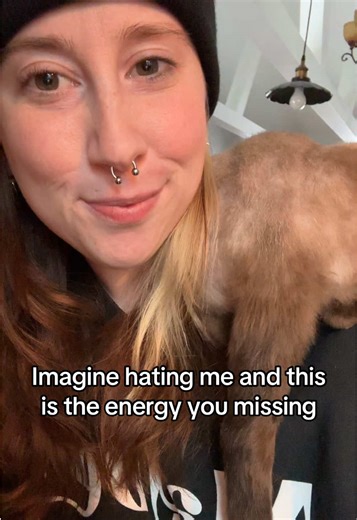 Just waiting for my tea ☕️ That’s Poe, he’s a 10 month old Devon Rex, & he’s a willing participant. My crewneck says, Maybe today, Satan. 😈 #elderemo #over30 #baddie #positivevibes #divorceddadrock