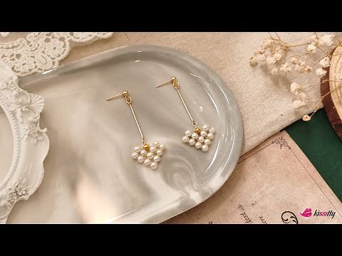 Tutorial on Lovely Beaded Heart Earrings | DIY Elegant Pearl Earrings | Stud Earrings Making