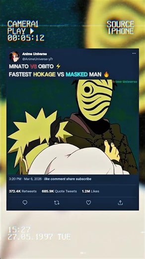 Minato vs Obito Full Fight #narutoshippuden #animeshorts #obito #viralshorts #viralvideo #fyp