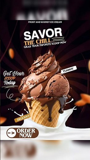 Yummy Ice Cream Ad Poster in Mobile | Picsart Tutorial #shorts #ytshorts