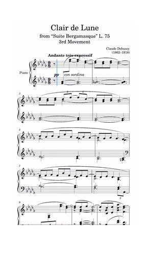 Clair de Lune - Claude Debussy (Sheet Tutorial) #clairdelune #debussy #sheetmusic #piano #musictutorial