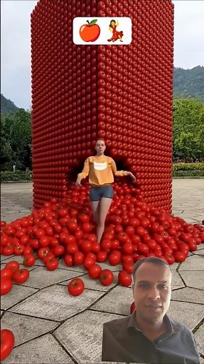 Tomato Tower Burst! 😱🍅 | Satisfying Explosion Video #shorts #funny