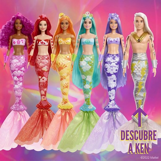 ¡Diversión llena de color! 🌈 Descubre la nueva colección y cuéntanos, ¿qué Barbie Color Reveal Sirena Arcoíris revelarás junto a tu pequeña? 🧜🏼‍♀️🧜🏼‍♂️ | Barbie LATAM