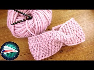 Pletená čelenka s perličkovým vzorem | Přehyb veprostřed | Návod