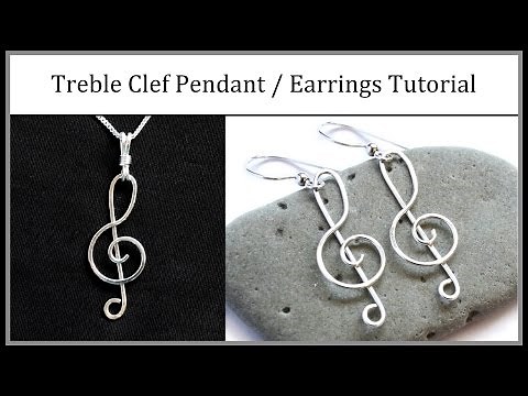 Easy Jewelry Tutorial : Wire Wrapped Treble Clef Pendant or Earrings