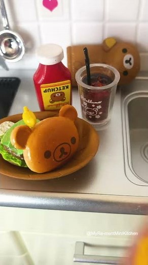 Miniature Burger, Re-ment Mini Kitchen, Toy Cooking, Re-ment Mini Burger, Miniature Food, #SHORTS