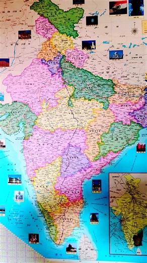 India's length and width through map animation ⛰️ #geography #indiangeography #mapanimation