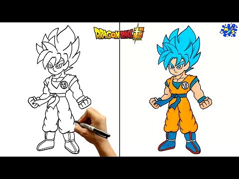 Goku Super Saiyan Blue Drawing || How to Draw Goku Super Saiyan Blue Full Body || Step by Step