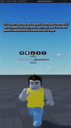 How to make an Overhead NameTag UI in Roblox Studio! #roblox #robloxfyp #robloxstudio #robloxdev