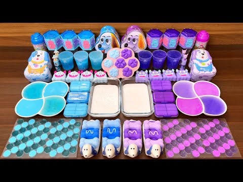 Satisfying Slime Mixing: Blue vs Purple Cute Dog Glossy ASMR