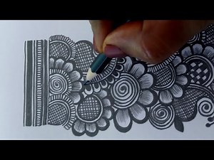 Easy Mehndi Design Drawing with Pencil Tutorial | Adorable Mehndi Drawing on Paper for Beginners