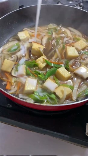 #揚げ絹ごし豆腐の餡かけ#野菜何でも#ゆず酢を使った餡かけ#76歳の台所仕事 #簡単レシピ #夕食のおかず