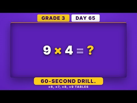 Times Tables (×6-×9) Mastery | Grade 3 Daily Math Challenge (Day 65/365)