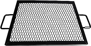 FEBTECH Fire pit Grill Grate Over fire pit – 30" x 30" - Square firepit grill rack - X Marks fire pit grate, BBQ grill grate with handles –campfire grill grate for tasty cooking over fire pit