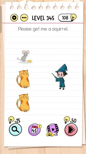 Brain test level 345 solution