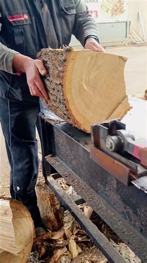 Oddly Satisfying Log Splitting 😍 #shorts #woodworking #skills