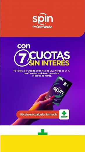 Tu tarjeta Spin, sin intereses en 7 cuotas