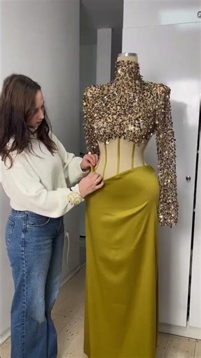 To order this gold couture gown DM reineecouture A sculptural statement design featuring a