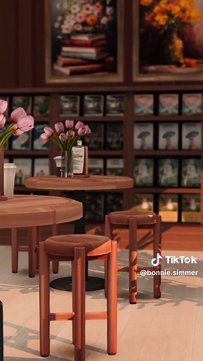Book Café Build in The Sims 4: A Cozy Retreat