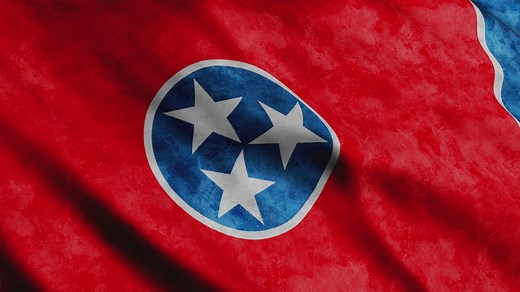 Tennessee State flag while waving, 3D - Free Stock Video