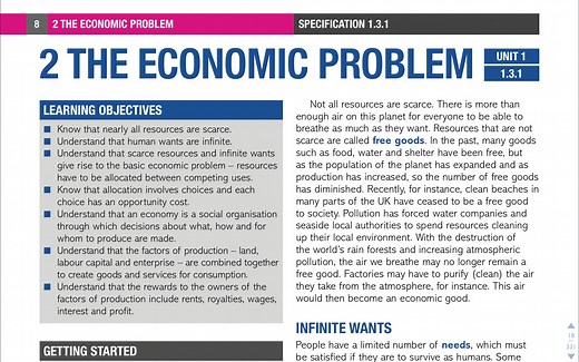 Chapter 2: The Economic Problem /Edexcel A-Level Economics /爱德思经济
