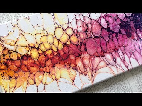#108 WOW! BIG CELLS ACRYLIC POUR swipe fluid art painting