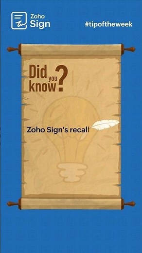 Zoho Sign's recall feature allows you to cancel a sent document's signing process | #tipoftheweek