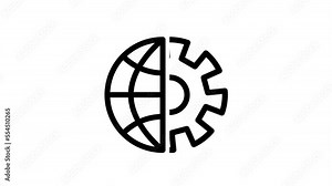 Engineering, development and innovation icon in outline design.