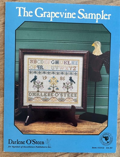 Vintage Cross Stitch Sampler Pattern “the Grapevine Sampler” by Darlene O’steen - Etsy