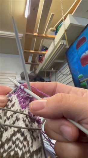 Hand knit norwegian mittens, work in progress.