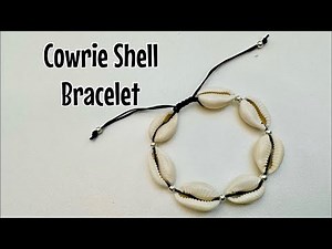 Cowrie shell sliding knot bracelet! How to make a simple adjustable bracelet + single sliding knot