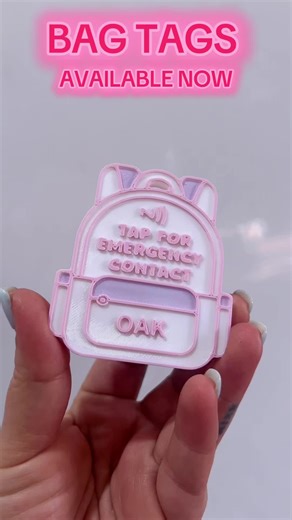 BAG TAGS NOW AVAILABLE! Girls colour is this pictured and boys is our Slate Blue, Honeydew and White.