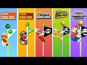 flag MarioEvolution of Mario Hitting the Top of the Flagpole (1985-2025)