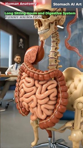 Animation of Intestines Vs. Long Sitting Hours | Stomach AI Art | 12
