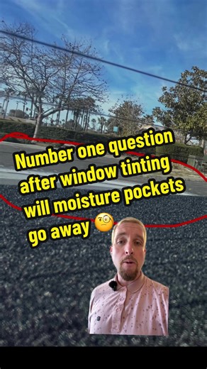 Moisture bubbles after ceramic window tint? Yep — totally normal 💯 If you’re seeing hazy spots, a “foggy” look, or little water pockets on your front windshield or rear glass right after installation, that’s just trapped moisture as the film cures. As it dries out, those areas will shrink and disappear on their own. Cure time depends on weather — colder days and humidity take longer, hotter sunny days cure faster. The key is don’t pick at it, don’t press on it, and avoid rolling windows down un