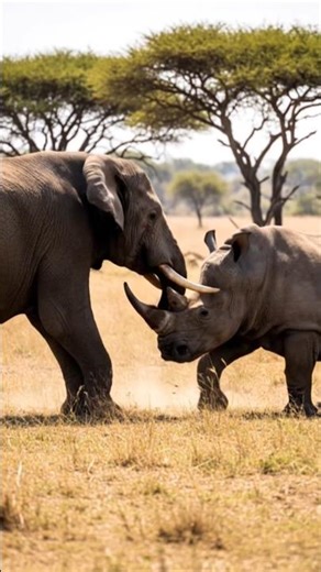 The Most Powerful Animals Clash! Rhino vs Elephant!