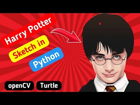 Print Harry Potter Sketch in Python using openCV and Turtle Graphics 😎
