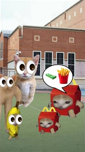Macdonalds Cat & Baby Banana Cat School Day 🐱❤️ #catmemes #cat #shorts #fyp #bananacat